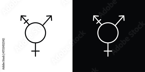 Transgender icon. Thin linear vectors pack