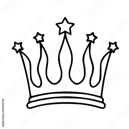 Outline drawing of crown with stars