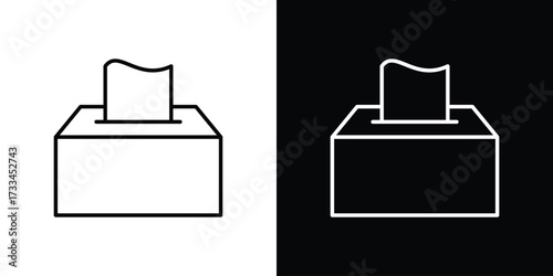 Tissue box icon. Thin linear vectors pack