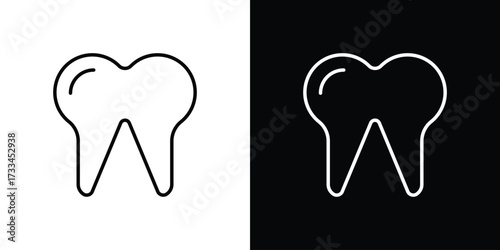 Teeth icon. Thin linear vectors pack