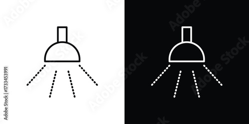 Shower down icon. Thin linear vectors pack