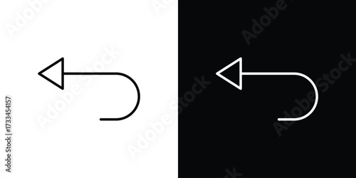 Send back icon. Thin linear vectors pack