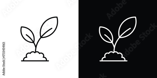 Seedling icon. Thin linear vectors pack