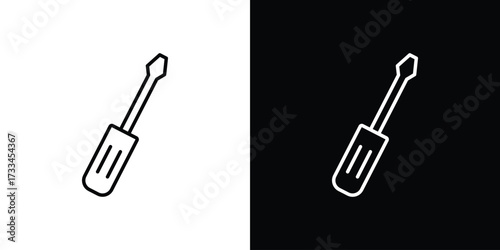 Screwdriver icon. Thin linear vectors pack