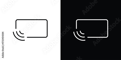 Screencast icon. Thin linear vectors pack