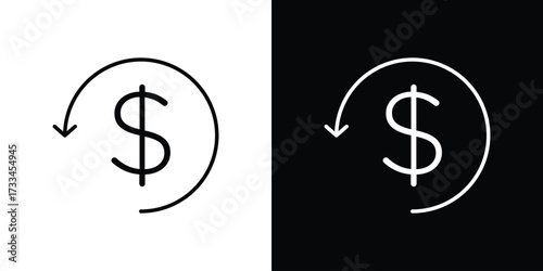 Refund icon. Thin linear vectors pack