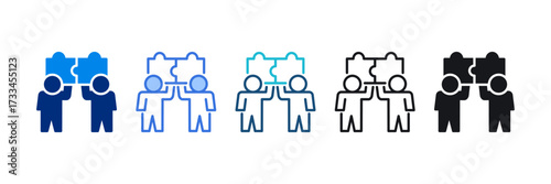 Collaboration Icon Set Multiple Style Vector Illustration 