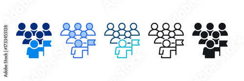 Leadership Icon Set Multiple Style Vector Illustration 