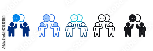 Communication Icon Set Multiple Style Vector Illustration 