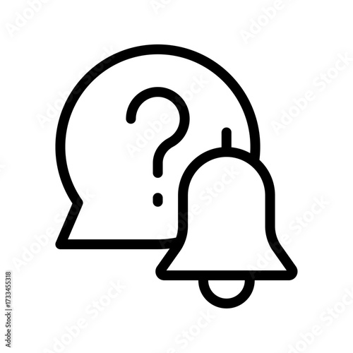 Help Notification Icon Question Mark with Alert Bell