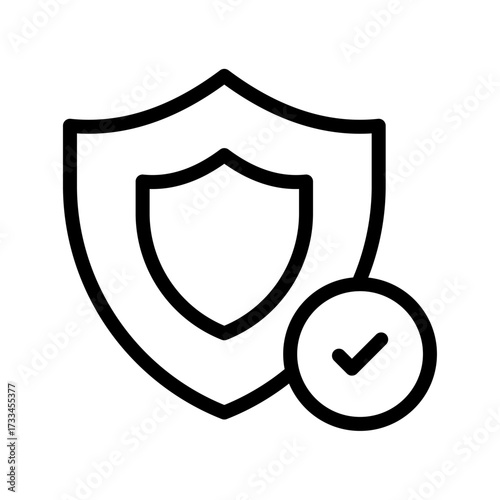 Security Shield Icon Protection and Privacy with Check Mark