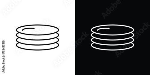 Plates icon. Thin linear vectors pack
