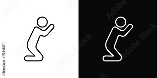 Person Praying icon. Thin linear vectors pack