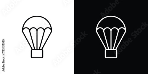 Parachute icon. Thin linear vectors pack