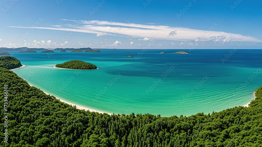 Fototapeta premium Photography of Green Sea Landscape 