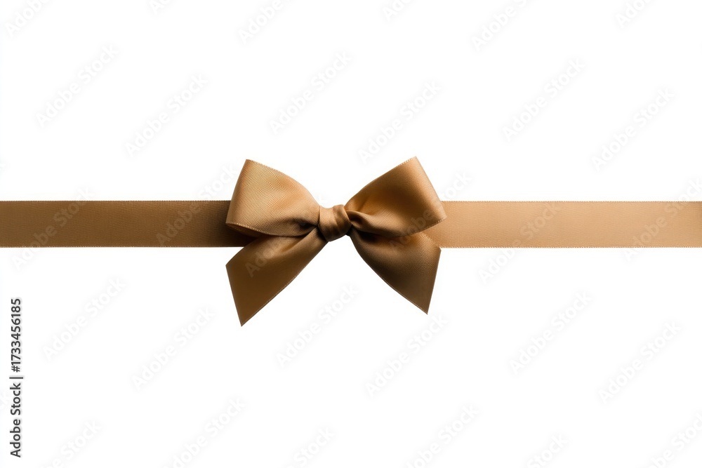 Fototapeta premium Elegant brown ribbon with sophisticated bow, perfect for gift wr