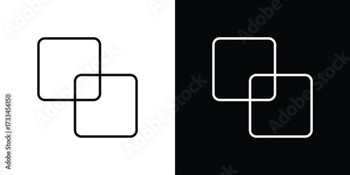 Object intersect icon. Thin linear vectors pack