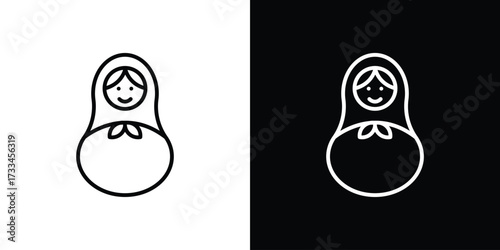 Nesting dolls icon. Thin linear vectors pack