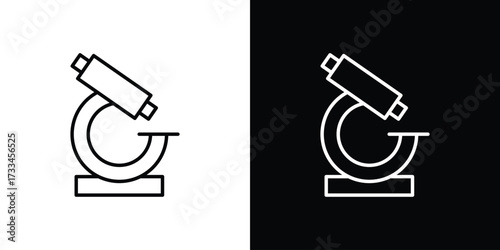 Microscope icon. Thin linear vectors pack