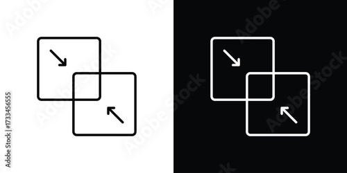 Merge icon. Thin linear vectors pack