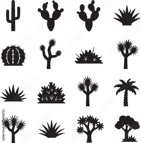 Cactus Icons: A collection of intricately designed cactus icons, offering a versatile selection for design purposes