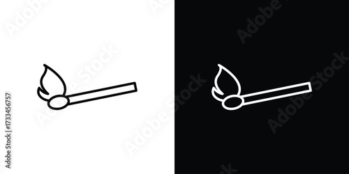 Match fire icon. Thin linear vectors pack