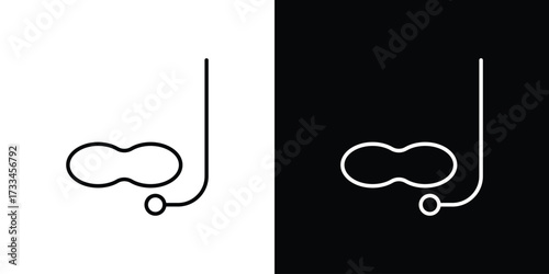 Mask snorkel icon. Thin linear vectors pack