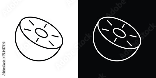 Kiwi icon. Thin linear vectors pack