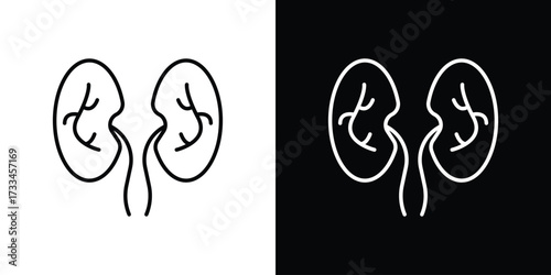 Kidneys icon. Thin linear vectors pack