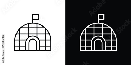 Igloo icon. Thin linear vectors pack