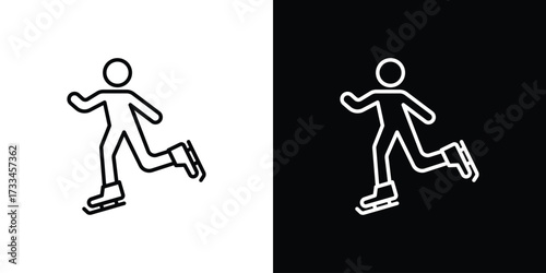 Ice skate icon. Thin linear vectors pack