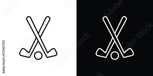 Golf club icon. Thin linear vectors pack