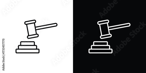 Gavel icon. Thin linear vectors pack