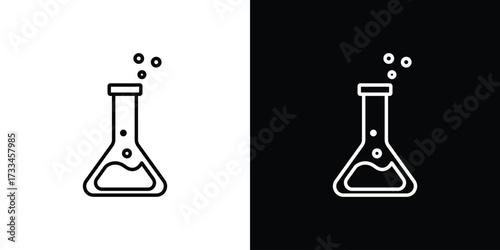 Flask icon. Thin linear vectors pack