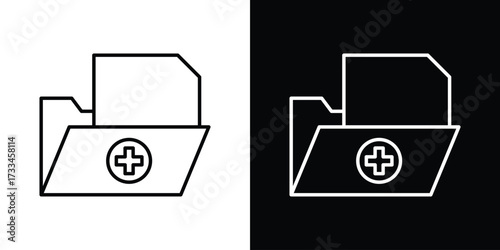 File medical icon. Thin linear vectors pack