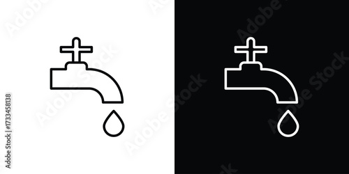Faucet drip icon. Thin linear vectors pack