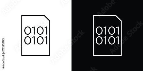 File Binary icon. Thin linear vectors pack