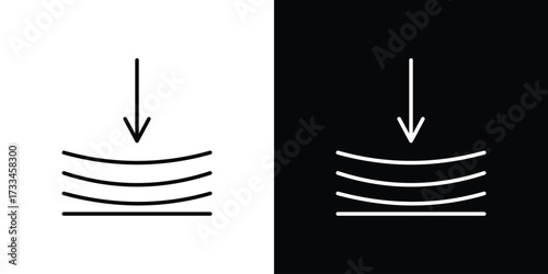Elastic icon. Thin linear vectors pack