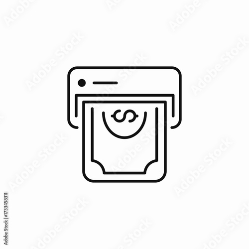 atm dispensing money icon sign vector