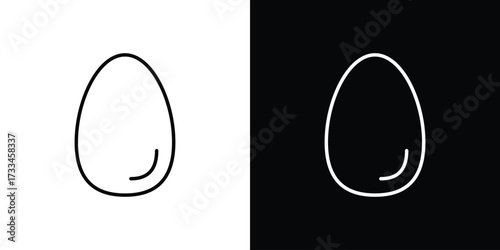 Egg icon. Thin linear vectors pack