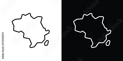Earth africa icon. Thin linear vectors pack