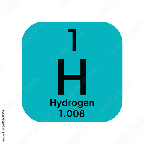 Hydrogen, chemical element of the periodic table vector design. Symbol Illustration Icon. Background Education.