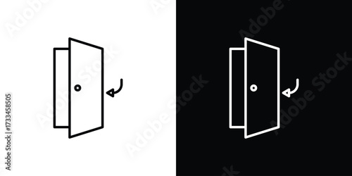 Door closed icon. Thin linear vectors pack