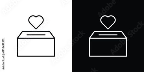 Donation box icon. Thin linear vectors pack