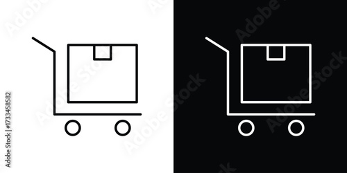 Dolly flatbed icon. Thin linear vectors pack
