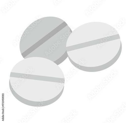 Science of hand drawn vector round Pills Icon.