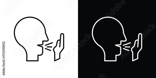 Cough icon. Thin linear vectors pack