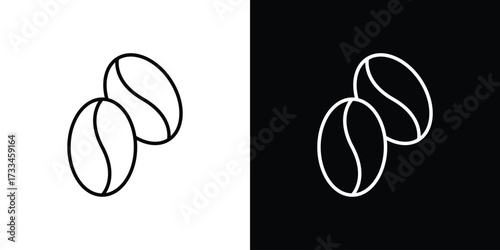 Coffee beans icon. Thin linear vectors pack