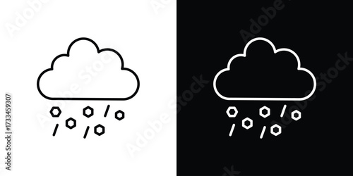 Cloud hail icon. Thin linear vectors pack