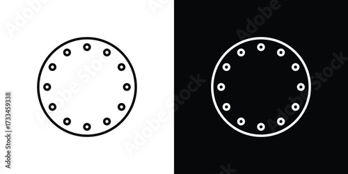 Clock face icon. Thin linear vectors pack